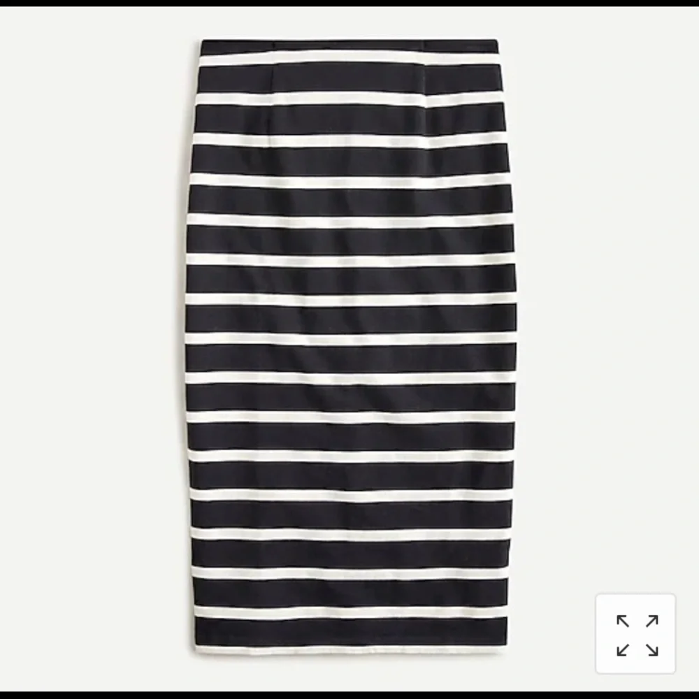 J. Crew Knit Pencil Skirt in Black and White Stripe Size 6 NWT